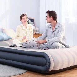 Sable Luxe Queen Size 2 Persoons Luchtmatras Met Ingebouwd Kussen, Opblaasbaar Luchtbed Met Ingebouwde Elektrische Pomp Voor Kamperen, Reizen Of Overnachtende Gasten Of Festival -Buitenkampeeruitrusting 1200x1200 1143