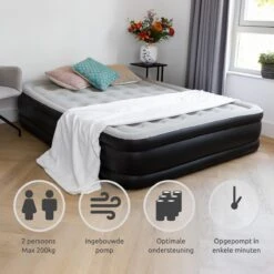 BluMill Luchtbed - 2-persoons - Ingebouwde Pomp - 203x152x36 Cm - Duurzame Keuze -Buitenkampeeruitrusting 1200x1200 1154