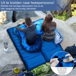 Hikr® Slaapmat 10cm+ Dikte - Comfortabel Luchtmatras - Zelfopblazend Met De Voet - TPU+40D Nylon - Slaapmatje Eenpersoons En Uit Te Breiden Tot Tweepersoons - Slaapmat Met Ingebouwde Pomp -Buitenkampeeruitrusting 1200x1200 1165