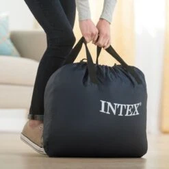 Intex Luchtbed - 1-Persoons - 99 X 191 X 46 Cm - Grijs - Met Ingebouwde Pomp, Hoeslaken Antraciet En Reparatieset -Buitenkampeeruitrusting 1200x1200 1191