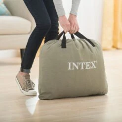 Intex Luchtbed - 1-Persoons - 99 X 191 X 42 Cm - Grijs - Met Pomp, Hoeslaken Antraciet En Reparatieset -Buitenkampeeruitrusting 1200x1200 1220
