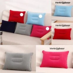 Reiskussen - Opblaasbaar Kampeer Kussen – Hippyfy – Strand Kussen - Zachte Lounge Kussen - Festival Kussen – Picknick Kussen - Vliegtuig Kussen – Hoofdkussentje - Kamperen – Op Reis – Opblaasbare Kussentje – Donker Roze -Buitenkampeeruitrusting 1200x1200 1250