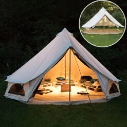 Skandika Tipii 400 Canvas Tent – Tipi-tenten – 8 Persoons Familietent - Campingtent – Muggengaas – 250 Cm Stahoogte – 400 Cm Diameter – 4000 Mm Waterkolom – Indische Tent, Partytent, Festivaltent – Outdoor, Camping, Tuin – Kamperen – Wit -Buitenkampeeruitrusting 1200x1200 128