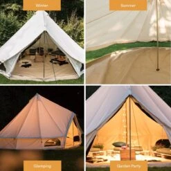 Skandika Tipii 400 Canvas Tent – Tipi-tenten – 8 Persoons Familietent - Campingtent – Muggengaas – 250 Cm Stahoogte – 400 Cm Diameter – 4000 Mm Waterkolom – Indische Tent, Partytent, Festivaltent – Outdoor, Camping, Tuin – Kamperen – Wit -Buitenkampeeruitrusting 1200x1200 130
