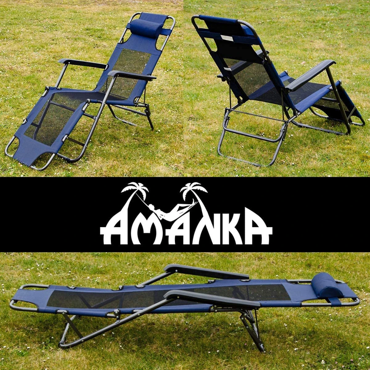 Ligstoel 180x60cm - Opvouwbaar Campingstoel Ligbed Strandstoel Tuinstoel Vouwligstoel Blauw 21 Ligstoel 180x60cm - Opvouwbaar Campingstoel Ligbed Strandstoel Tuinstoel Vouwligstoel Blauw - Afbeelding 19