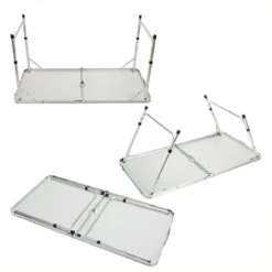 Casaria Campingtafel – Inklapbaar Verstelbaar - 120x60x70 Cm Grijs -Buitenkampeeruitrusting 1200x1200 297