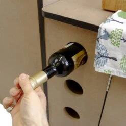 Camper Keuken MDF - Linkerkant EU - Inclusief Kledingstang + Wijnrek - Onbewerkt - Inbouw Kasten Inrichting Kampeerauto Caravan -Buitenkampeeruitrusting 1200x1200 360