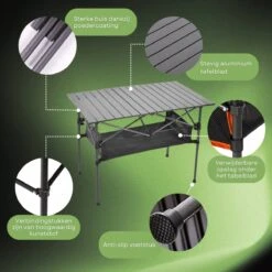 Campingtafel Inklapbaar En Opvouwbaar - Kampeertafel - Lichtgewicht Hittebestendig -Buitenkampeeruitrusting 1200x1200 370