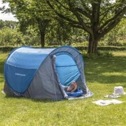 Dunlop Pop Up Tent 220 X 120 X 90 Cm - Grijs/ Blauw - 1 Persoons -Buitenkampeeruitrusting 1200x1200 38