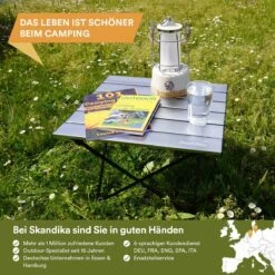 Skandika Ruka S Kleine Campingtafel – Campingtafels - Aluminium Campingtafel, Opvouwbaar, Zeer Licht, Eenvoudig Te Monteren, Stabiele Standaard - Opvouwtafel Voor Kamperen, Tenten Wandelen, Reizen, Thuis, Tuin – Tot Max. 20 Kg. - Grijs -Buitenkampeeruitrusting 1200x1200 381