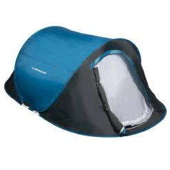 Dunlop Pop Up Tent 220 X 120 X 90 Cm - Grijs/ Blauw - 1 Persoons -Buitenkampeeruitrusting 1200x1200 40