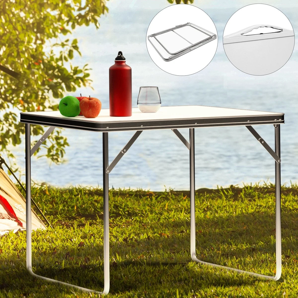 Merkloos Aluminium Inklapbare Tuintafel - Campingtafel - 80x60x68 Cm 9 Merkloos Aluminium Inklapbare Tuintafel - Campingtafel - 80x60x68 Cm - Afbeelding 7