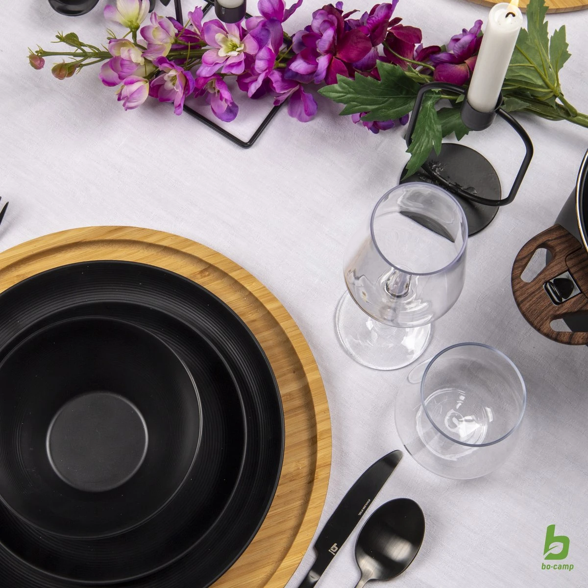 Bo-Camp Industrial - Servies - Orville - Campingbord - 16-delig - Mat Zwart 4 Bo-Camp Industrial - Servies - Orville - Campingbord - 16-delig - Mat Zwart - Afbeelding 2