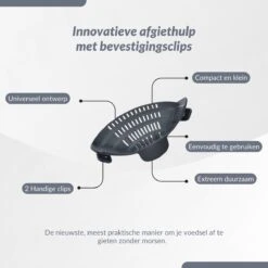 SensaHome- Siliconen Vergiet - Keuken Afgietdeksel - Afgiethulp - Siliconen - BPA Vrij - Grijs -Buitenkampeeruitrusting 1200x1200 578