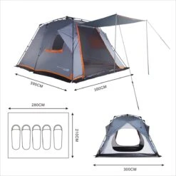 Where Tomorrow Gezinstent Met Zonnendak 300X395X200 Cm- Grijs - 5 Persoons -Buitenkampeeruitrusting 1200x1200 62