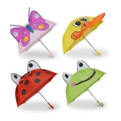 Relaxdays Paraplu Kind Dieren - Kinderparaplu Meisje En Jongen - Regenscherm Kids - Kikker -Buitenkampeeruitrusting 1200x1200 641