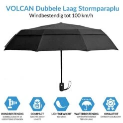 Volcan Stormparaplu Opvouwbaar - Stormparaplu's - Inklapbaar - Ø 105 Cm - Windproof Tot 100km P/u - Grote Paraplu - Automatisch - Zwart 15 Volcan Stormparaplu Opvouwbaar - Stormparaplu's - Inklapbaar - Ø 105 Cm - Windproof Tot 100km P/u - Grote Paraplu - Automatisch - Zwart -Buitenkampeeruitrusting 1200x1200 745