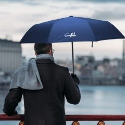 Sunflake Stormparaplu Opvouwbaar - Stormbestendig Tot 140km/u - Automatisch Uitklapbaar - Incl. Beschermhoes En Reisetui - Blauw -Buitenkampeeruitrusting 1200x1200 780