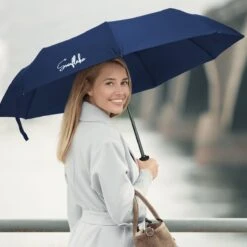 Sunflake Stormparaplu Opvouwbaar - Stormbestendig Tot 140km/u - Automatisch Uitklapbaar - Incl. Beschermhoes En Reisetui - Blauw -Buitenkampeeruitrusting 1200x1200 781