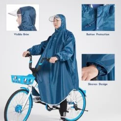 Fuegobird - Poncho Regenponcho - Fiets Wandel Motor - Outdoor Poncho - Kwaliteit Poncho - One Size - Unisex Cyan -Buitenkampeeruitrusting 1200x1200 958