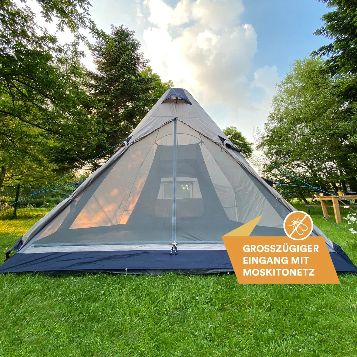 Skandika Tipi Kotona Air Opblaasbare Tent – Opblaasbare Tenten - 4 Persoons Tipi Tent – Tenten - Campingtent – Ingenaaide Tentvloer – Muggengaas – 260 Cm Stahoogte – 490 X 370 X 260 (L X B X H) – Outdoor, Camping, Tuin – Luchttent - Kamperen - Beige 6 Skandika Tipi Kotona Air Opblaasbare Tent – Opblaasbare Tenten - 4 Persoons Tipi Tent – Tenten - Campingtent – Ingenaaide Tentvloer – Muggengaas – 260 Cm Stahoogte – 490 X 370 X 260 (L X B X H) – Outdoor, Camping, Tuin – Luchttent - Kamperen - Beige - Afbeelding 4