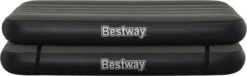 Bestway 3-in-1 Luchtbed - Connect - Zwart - 188x99cm - PVC/Polyester - Single, Double Single En Twin Opblaasbed - Tritech Materiaal - I-Beam Constructie -Buitenkampeeruitrusting 1200x371