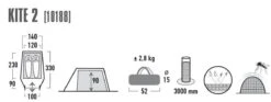High Peak Kite 2 Tunneltent - Groen - 2 Persoons -Buitenkampeeruitrusting 1200x453