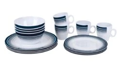 Bo-Camp - Servies - Classic - 16-Delig - Wit/Navy -Buitenkampeeruitrusting 1200x675 6