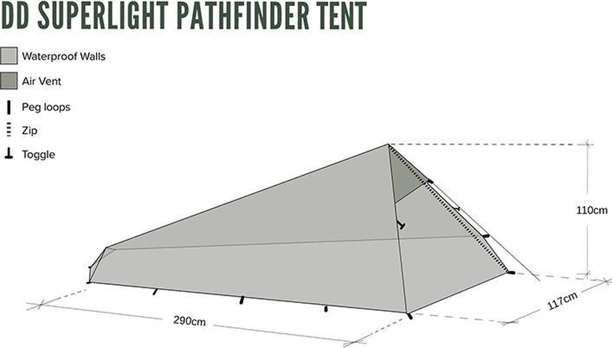 Dd Superlight Pathfinder Tent - Groen - 2 Persoons 5 Dd Superlight Pathfinder Tent - Groen - 2 Persoons - Afbeelding 3