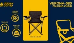 Abbey Camp Campingstoel - Vouwstoel - Zwart -Buitenkampeeruitrusting 1200x710