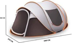 Fly Lab Luxe Pop Up Tent - Kampeer Tent - Grijs/Oranje - 4 Persoons -Buitenkampeeruitrusting 1200x714