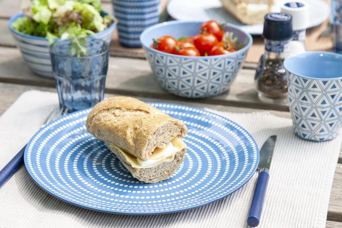 Bo-Camp - Servies - Mix & Match- 16-Delig - Blauw 11 Bo-Camp - Servies - Mix & Match- 16-Delig - Blauw - Afbeelding 9