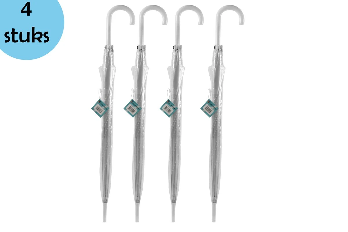 4 Stuks Paraplu Transparant Plastic Paraplu's 100 Cm - Doorzichtige Paraplu - Trouwparaplu - Bruidsparaplu - Stijlvol - Bruiloft - Trouwen - Fashionable - Trouwparaplu 5 4 Stuks Paraplu Transparant Plastic Paraplu's 100 Cm - Doorzichtige Paraplu - Trouwparaplu - Bruidsparaplu - Stijlvol - Bruiloft - Trouwen - Fashionable - Trouwparaplu - Afbeelding 3