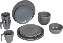Bo-Camp Campingservies - 100% Melamine - 16-delig - Stone - Grijs -Buitenkampeeruitrusting 1200x820 2