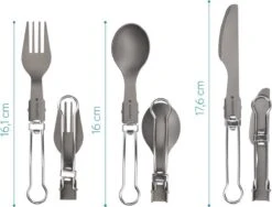 Navaris Campingbestek Van Titanium - Set Met Vork, Mes En Lepel - Inklapbaar - Bestekset Voor Onderweg - Inclusief Karabijnhaak En Bewaarzakje -Buitenkampeeruitrusting 1200x913 1