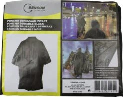 Benson Duurzame Regenponcho Zwart Voor Volwassenen -Buitenkampeeruitrusting 1200x954 3
