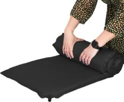 Springos Slaapmat | Zelfopblazend | 180 Cm | Inclusief Hoes | Zwart -Buitenkampeeruitrusting 1200x986