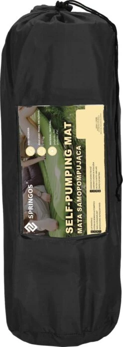 Springos Slaapmat | Zelfopblazend | 180 Cm | Inclusief Hoes | Zwart -Buitenkampeeruitrusting 426x1200 4