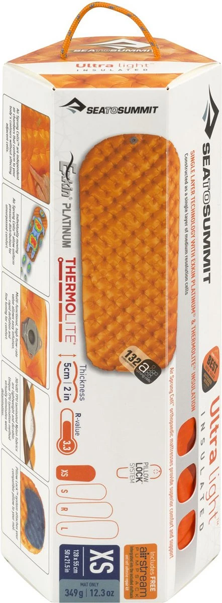 Sea To Summit UltraLight Insulated Regular Opblaasbare Slaapmat - 5cm - 480g - Oranje 21 Sea To Summit UltraLight Insulated Regular Opblaasbare Slaapmat - 5cm - 480g - Oranje - Afbeelding 19