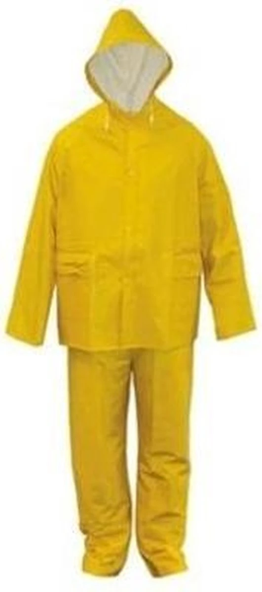 Merkloos Regenpak PVC-rayon Geel L 3 Merkloos Regenpak PVC-rayon Geel L