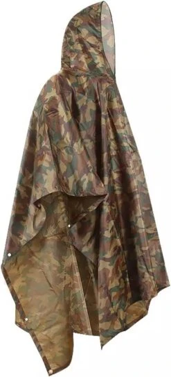 Regenponcho / Fietsponcho Herbruikbaar Voor Volwassenen ( Dames En Heren ) - 200x110cm - 100% Ripstop Polyester - Camouflage -Buitenkampeeruitrusting 546x1200 1