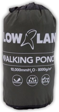LOWLAND OUTDOOR® Wandelponcho - 100% Waterdicht (10.000mm) - Ademend (8.000g/M²) PFAS Vrij! -Buitenkampeeruitrusting 633x1200 3