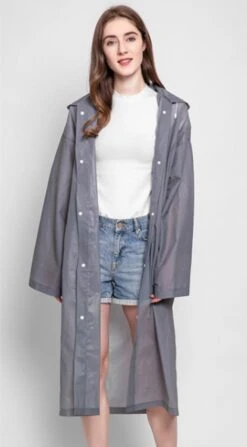 Regenjas-Regenpak- Regenjas Semi-kleuren Grijs - 115 * 65cm -Buitenkampeeruitrusting 663x1200 4