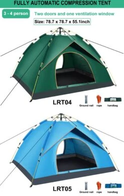 Fish Life Waterdichte Tent - Lichtgewicht Tent - Tent Voor 2-4 Personen - 200*200*140 Cm - Outdoor Camping Tent - Licht Blauw -Buitenkampeeruitrusting 758x1200
