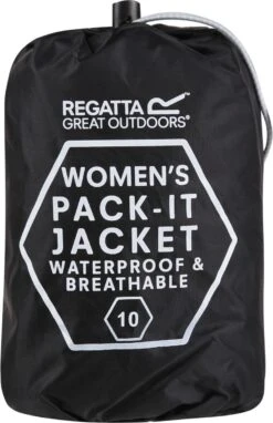 Regatta Pack-It II Regenjas - Maat 44 - Vrouwen - Zwart -Buitenkampeeruitrusting 776x1200 1
