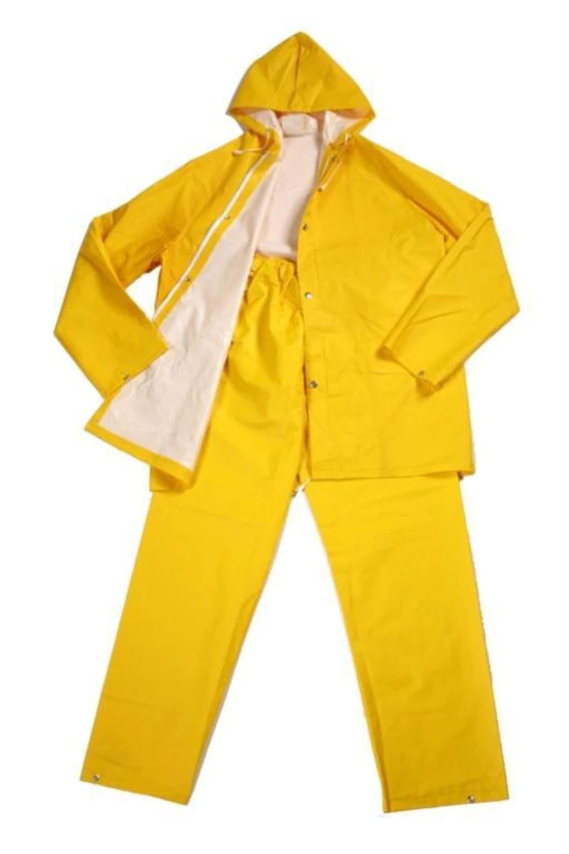 Merkloos Regenpak PVC-rayon Geel L 4 Merkloos Regenpak PVC-rayon Geel L - Afbeelding 2