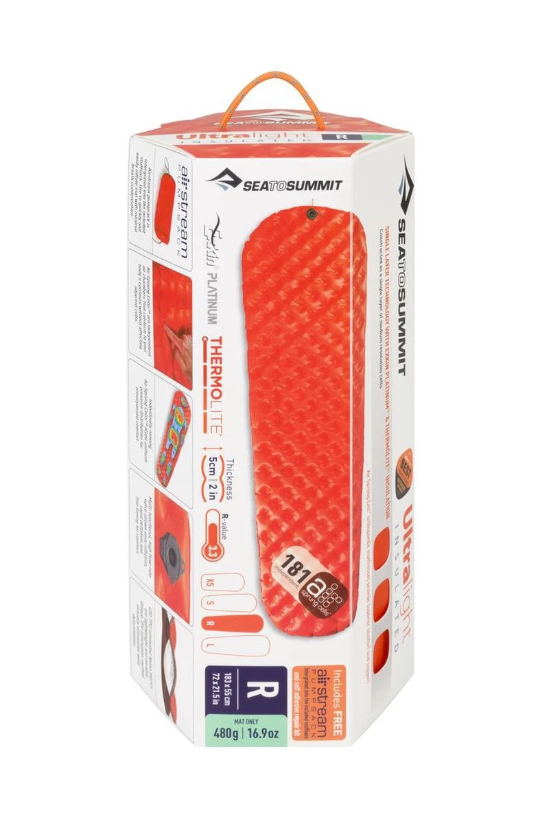 Sea To Summit UltraLight Insulated Regular Opblaasbare Slaapmat - 5cm - 480g - Oranje 4 Sea To Summit UltraLight Insulated Regular Opblaasbare Slaapmat - 5cm - 480g - Oranje - Afbeelding 2