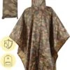 Regenponcho / Fietsponcho Herbruikbaar Voor Volwassenen ( Dames En Heren ) - 200x110cm - 100% Ripstop Polyester - Camouflage -Buitenkampeeruitrusting 807x1200