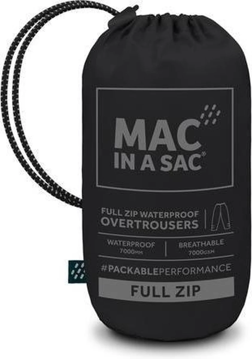 Mac In A Sac Full Zipper Regenbroek - Zwart - Maat XXXL 8 Mac In A Sac Full Zipper Regenbroek - Zwart - Maat XXXL - Afbeelding 6