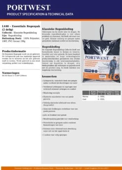 Portwest Regenpak 2 Delig Donker Blauw Maat XL -Buitenkampeeruitrusting 859x1200 3